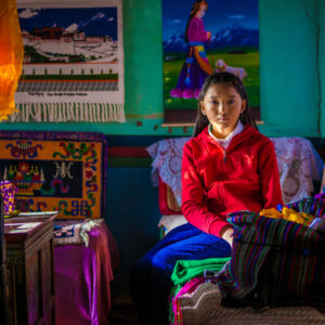 Girl in bedroom