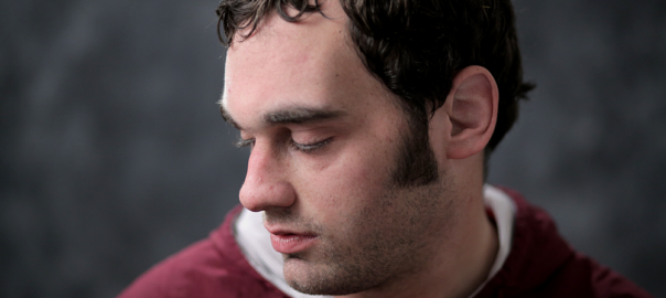 A man looks to his left