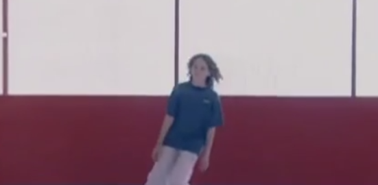 A person ice skates