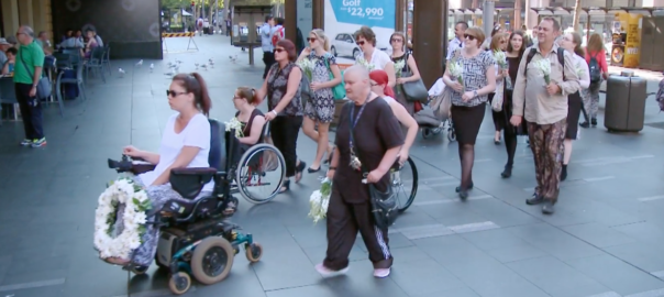 a parade of various people